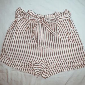 High waisted striped shorts